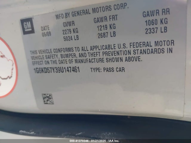 2009 CADILLAC DTS 1G6KD57Y39U147461 Photo 8