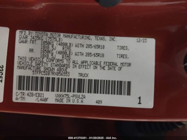 5TFPC5DB7RX056553 Toyota Tundra Hybrid Trd Pro