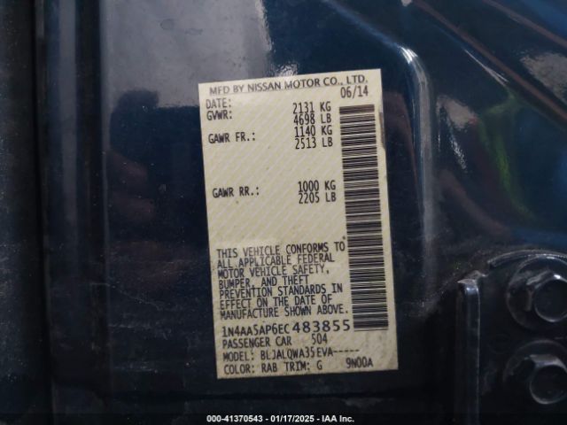 1N4AA5AP6EC483855 Nissan Maxima 3.5 S/3.5 Sv