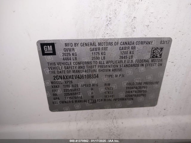 2GNAXHEV4J6108334 Chevrolet EQUINOX LS