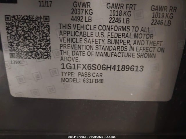1G1FX6S06H4189613 Chevrolet Bolt Ev Premier