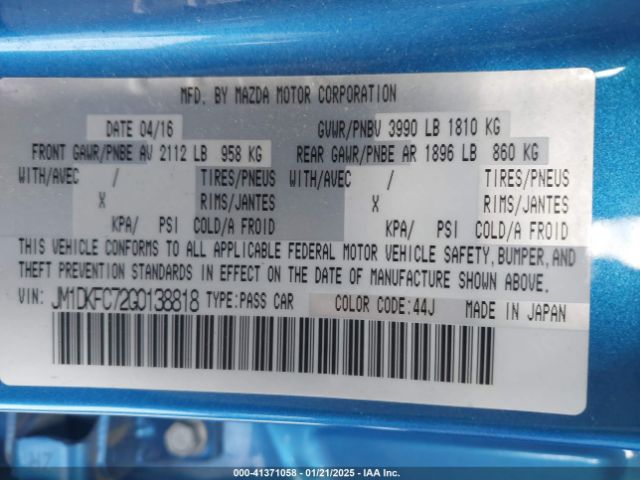 JM1DKFC72G0138818 Mazda Cx-3 Touring