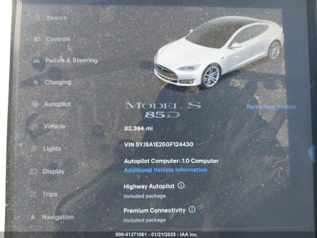 5YJSA1E25GF124430 Tesla Model S 60d/70d/75d/85d/90d