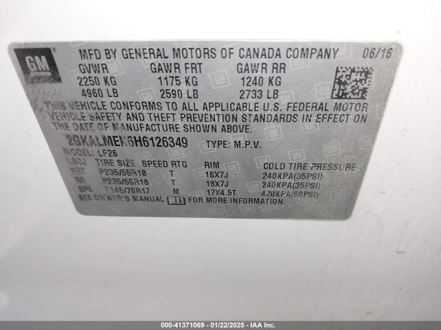 GMC Terrain Sle-1 2017 2GKALMEK6H6126349 Image 9