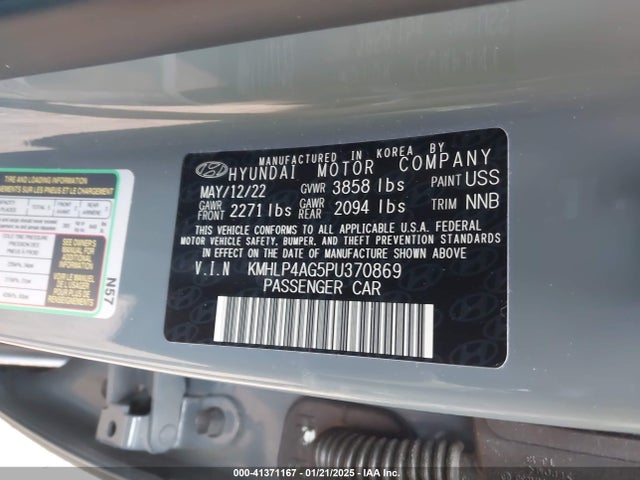 KMHLP4AG5PU370869 Hyundai Elantra Limited