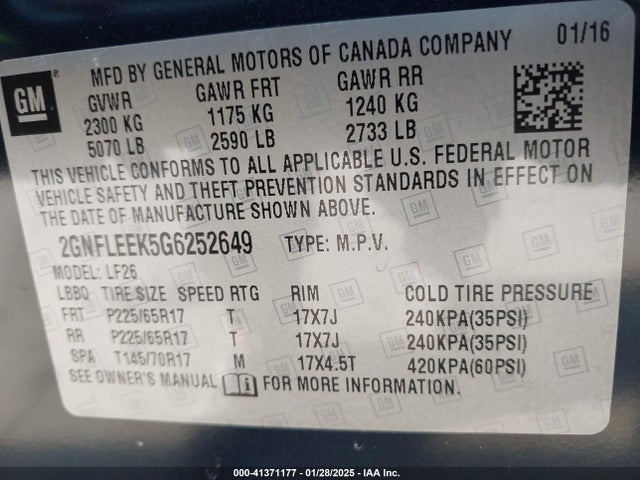 Chevrolet EQUINOX LS 2016 2GNFLEEK5G6252649 Image 9