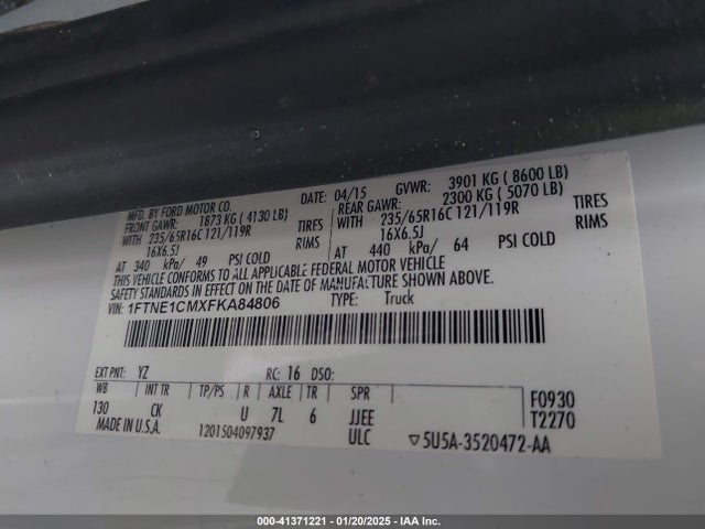 1FTNE1CMXFKA84806 Ford Transit-150
