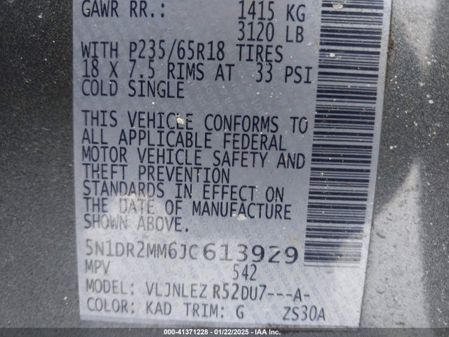 Nissan Pathfinder Sv 2018 5N1DR2MM6JC613929 Image 9