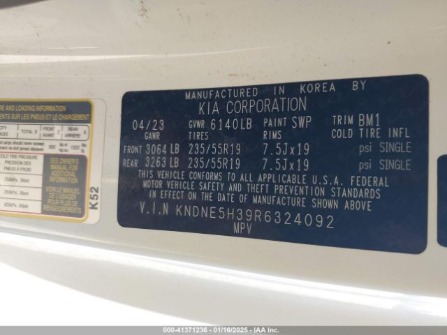 KNDNE5H39R6324092 KIA Carnival Mpv Sx Prestige