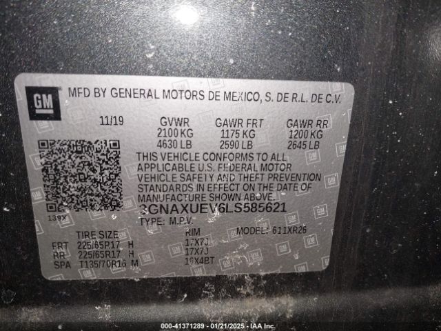 3GNAXUEV6LS585621 Chevrolet Equinox Awd Lt 1.5l Turbo