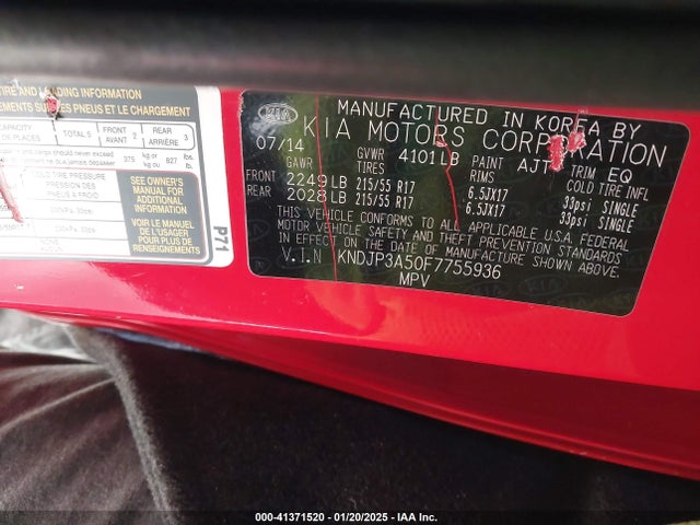 KIA SOUL + 2015 KNDJP3A50F7755936 Image 9