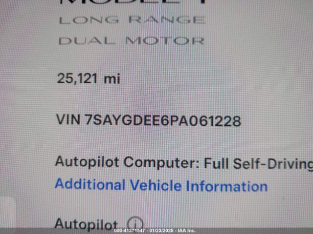 7SAYGDEE6PA061228 Tesla Model Y Awd/long Range Dual Motor All-wheel Drive