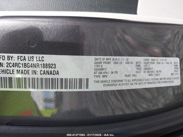 Chrysler Pacifica Touring L 2022 2C4RC1BG4NR188923 Image 9