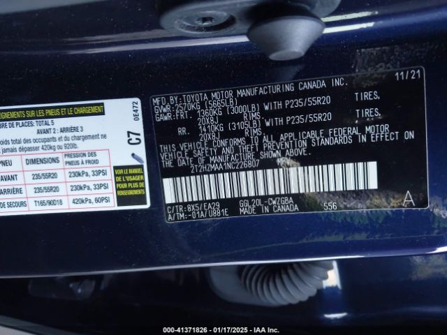2T2HZMAA1NC226807 Lexus RX 350