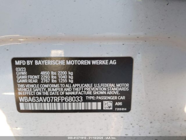 WBA63AV07RFP68033 BMW 4 Series Gran Coupe 430i