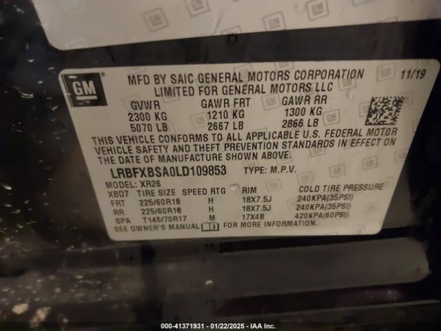 LRBFXBSA0LD109853 Buick Envision Fwd Preferred
