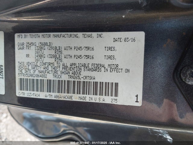 5TFRX5GN0GX064882 Toyota Tacoma Sr5