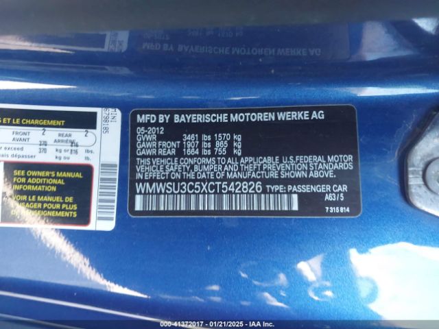 2012 MINI COOPER WMWSU3C5XCT542826 Photo 8