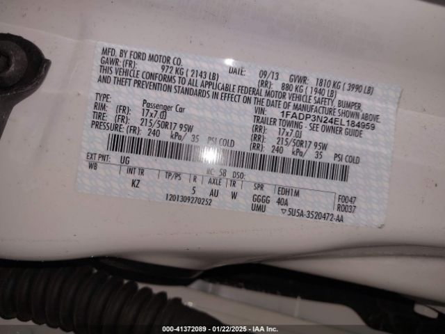 1FADP3N24EL184959 Ford Focus Titanium
