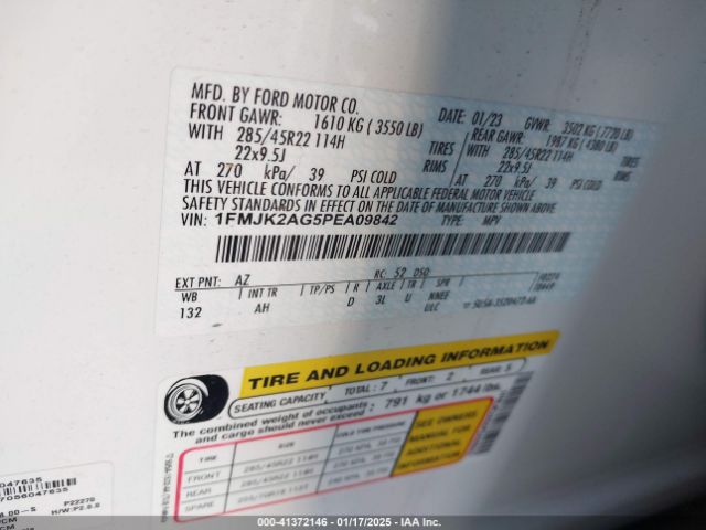1FMJK2AG5PEA09842 Ford Expedition Limited Max