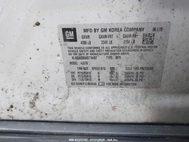 KL4CJASB5KB716487 Buick Encore Fwd Preferred
