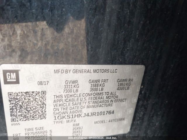 1GKS1HKJ4JR101764 GMC YUKON XL DENALI