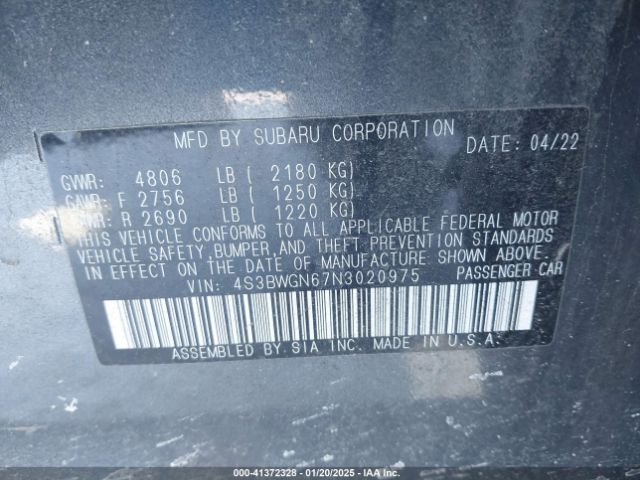 4S3BWGN67N3020975 Subaru Legacy Limited Xt