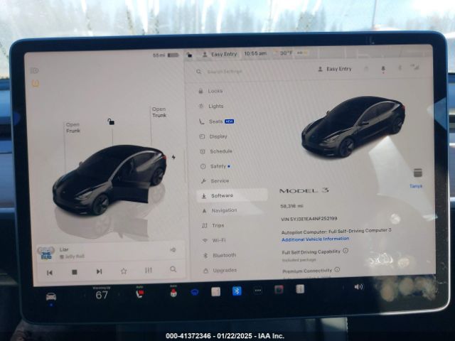 5YJ3E1EA4NF252199 Tesla Model 3 Rear-wheel Drive