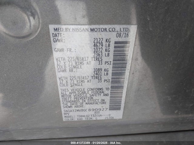 Nissan ROGUE SV 2016 5N1AT2MV8GC890927 Image 9