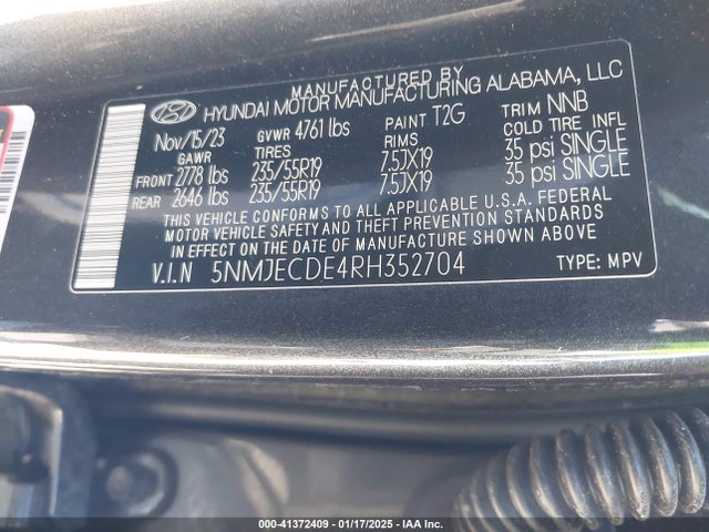 Hyundai Tucson Limited 2024 5NMJECDE4RH352704 Image 9