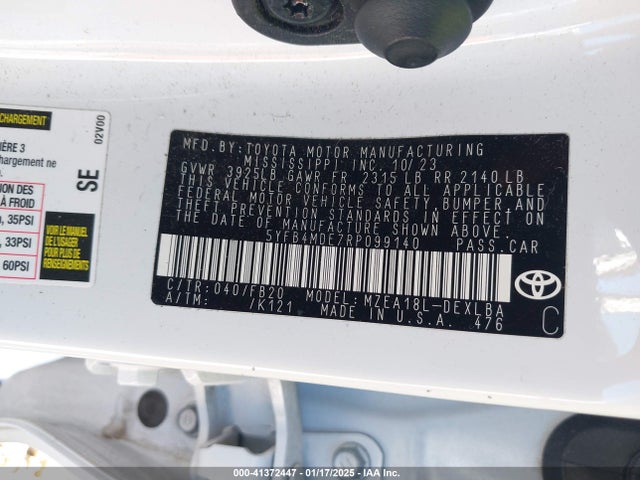 Toyota COROLLA LE 2024 5YFB4MDE7RP099140 Image 9