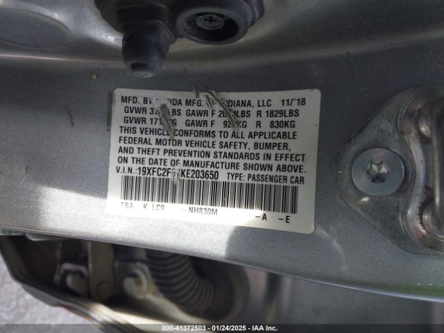 19XFC2F67KE203650 Honda Civic Lx