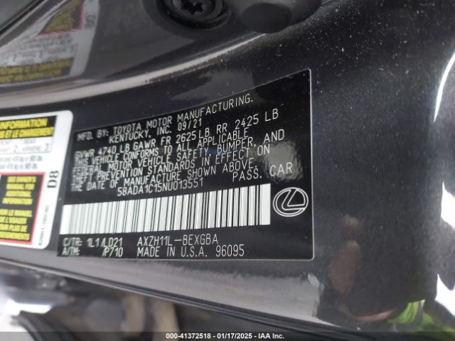 58ADA1C15NU013551 Lexus ES 300H