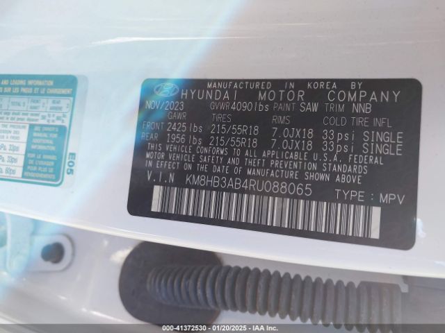 KM8HB3AB4RU088065 Hyundai Kona Sel