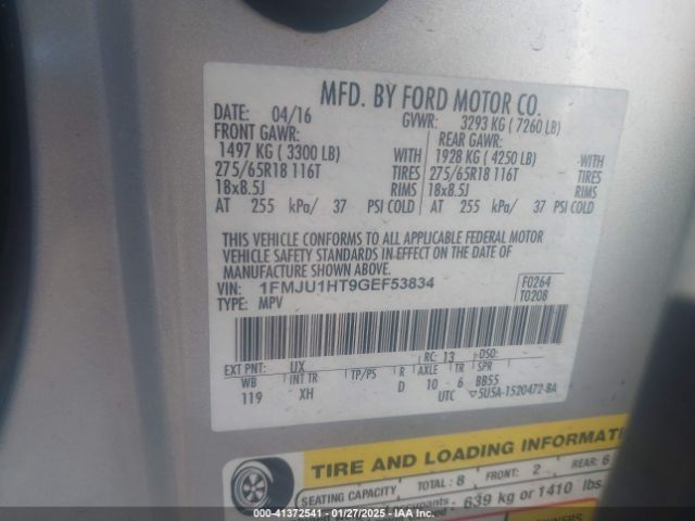 1FMJU1HT9GEF53834 Ford Expedition Xlt