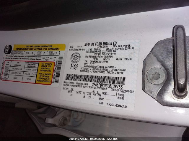 3FA6P0RU3LR139755 Ford Fusion Hybrid Titanium