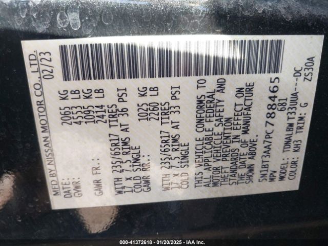 5N1BT3AA7PC788465 Nissan Rogue S Fwd