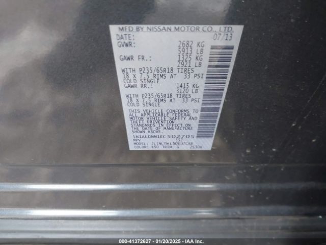 5N1AL0MM1EC502705 Infiniti QX60