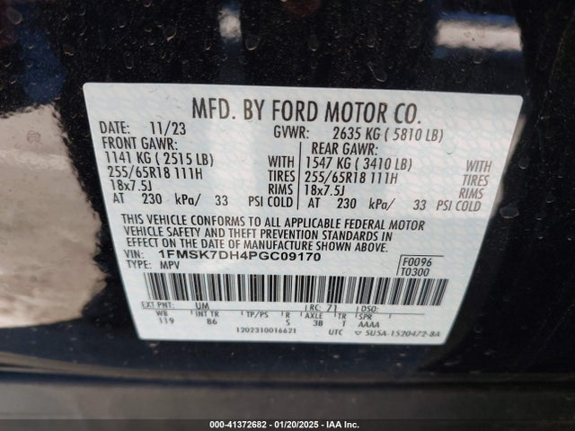 Ford EXPLORER XLT 2023 1FMSK7DH4PGC09170 Image 9