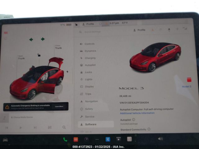 5YJ3E1EA2PF384204 Tesla Model 3 Rear-wheel Drive