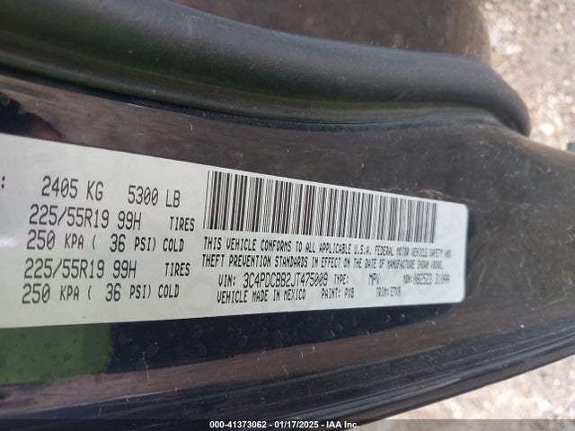 Dodge Journey Sxt 2018 3C4PDCBB2JT475009 Image 9