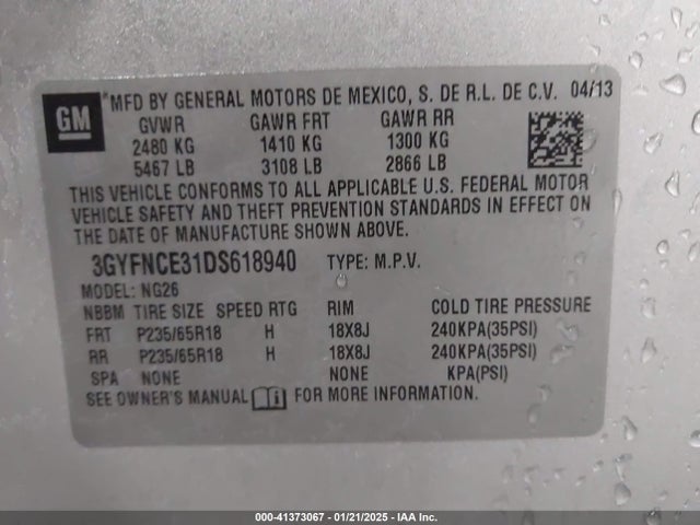 2013 CADILLAC SRX 3GYFNCE31DS618940 Photo 8