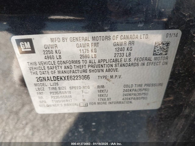 Chevrolet Equinox Ltz 2014 2GNALDEKXE6223066 Image 9