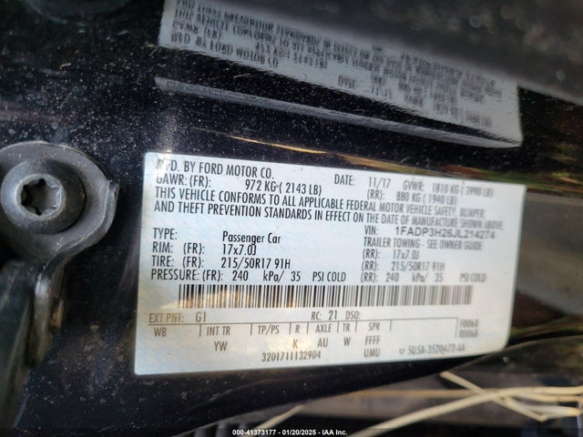 Ford Focus 2018 1FADP3H26JL214274 Image 8