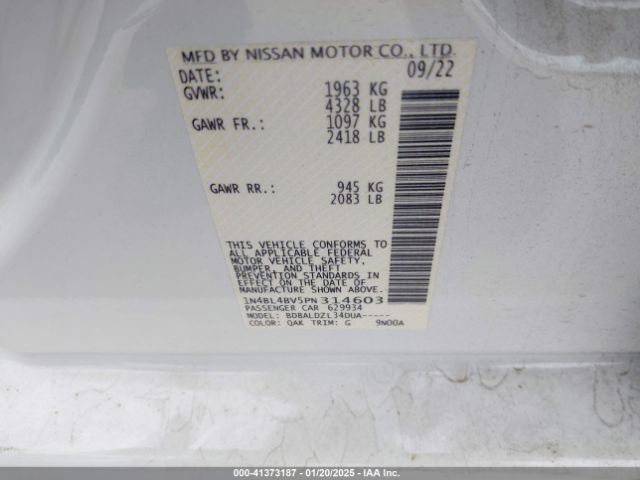 1N4BL4BV5PN314603 Nissan Altima S Fwd