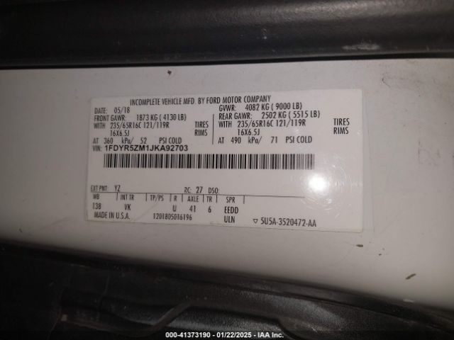 1FDYR5ZM1JKA92703 Ford Transit-250 Cab