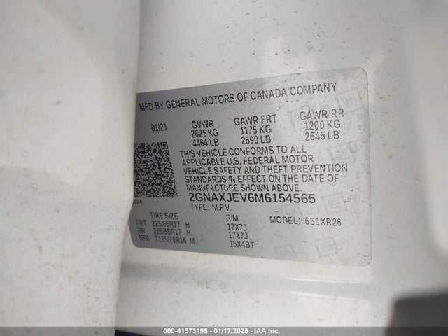 Chevrolet Equinox Fwd 2fl 2021 2GNAXJEV6M6154565 Image 9