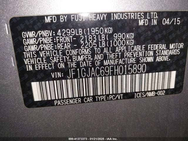 JF1GJAC69FH015890 Subaru Impreza 2.0i Premium