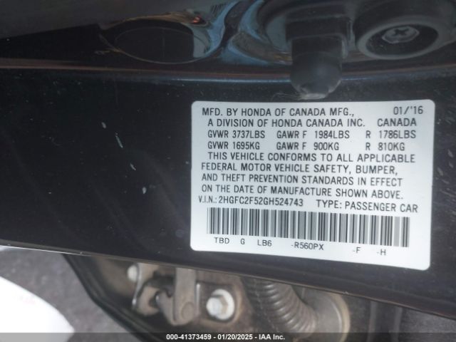 2HGFC2F52GH524743 Honda Civic Lx