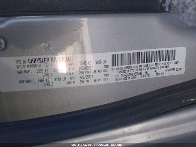 Dodge Grand Caravan Se 2015 2C4RDGBGXFR568091 Image 9